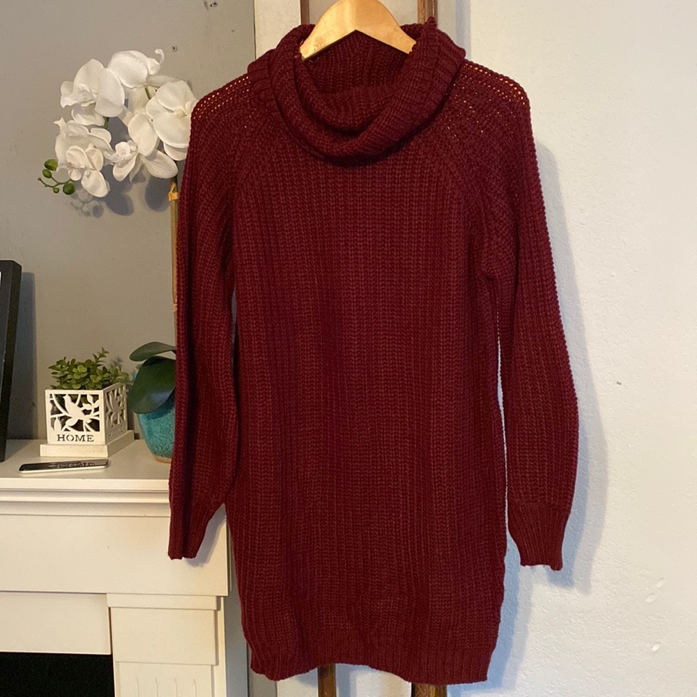 Burgundy Sweater Dress